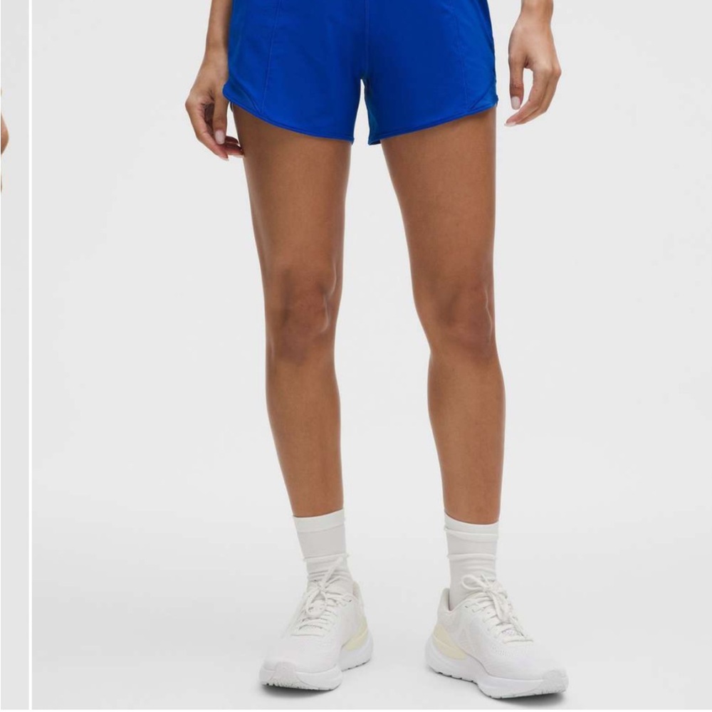 lululemon athletica Blue high rise hotty hot 4in short